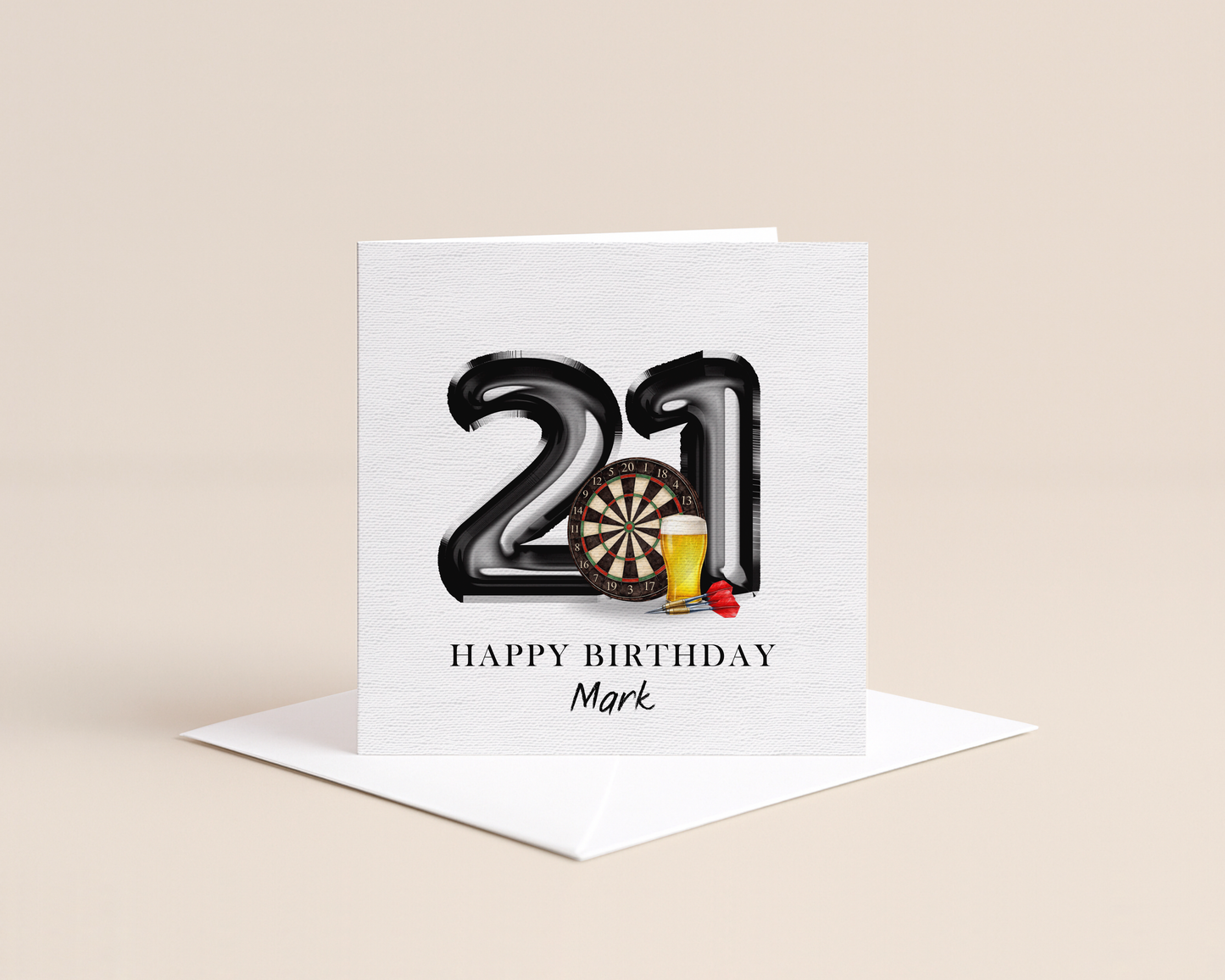 Personalised Darts 21st Birthday Card