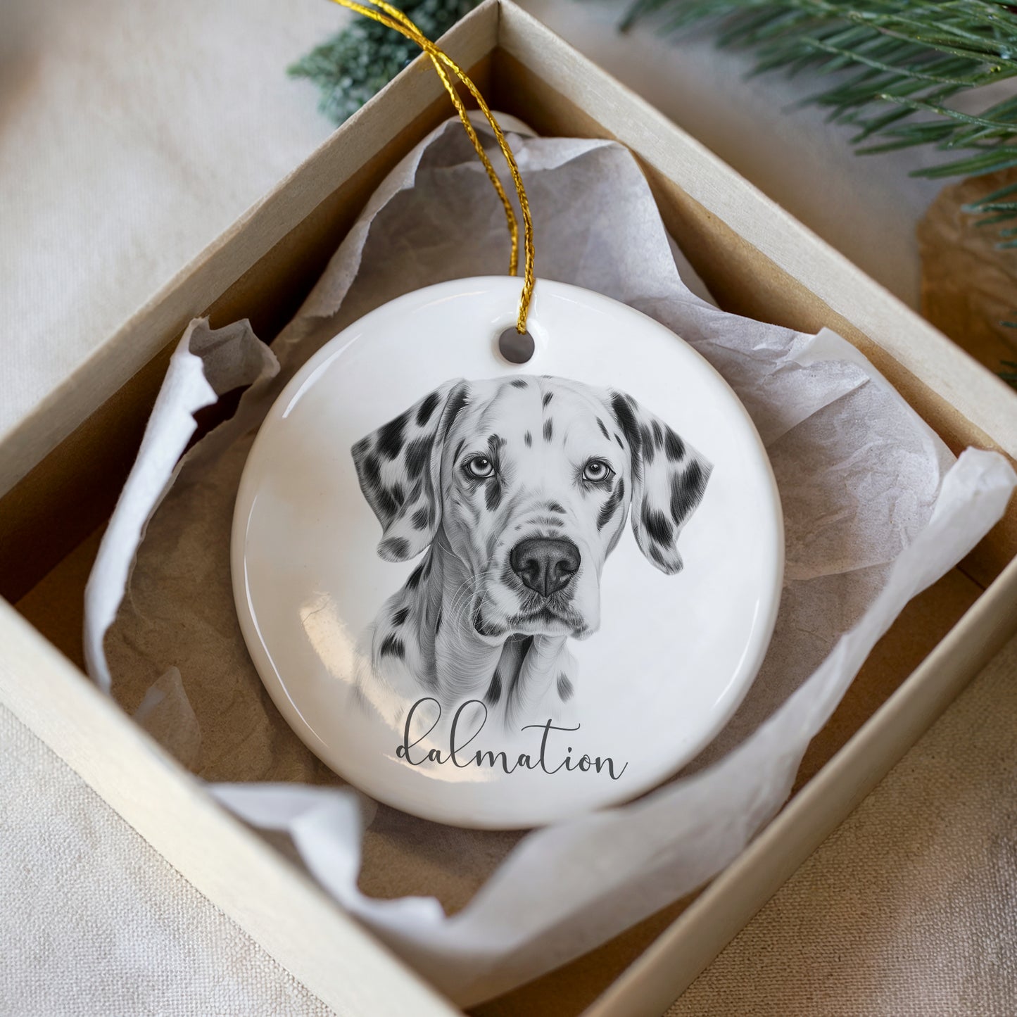 Personalised Dalmatian Christmas bauble