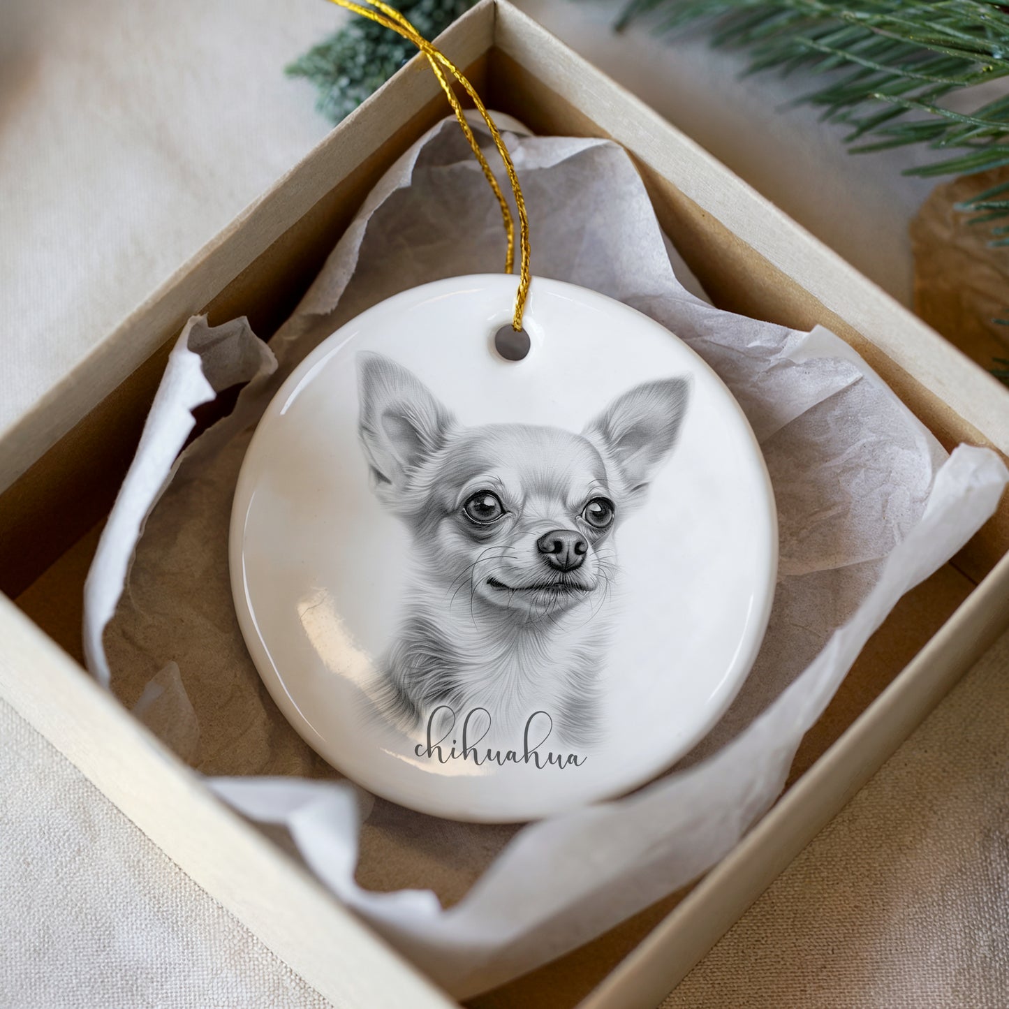 Personalised Chihuahua Christmas bauble