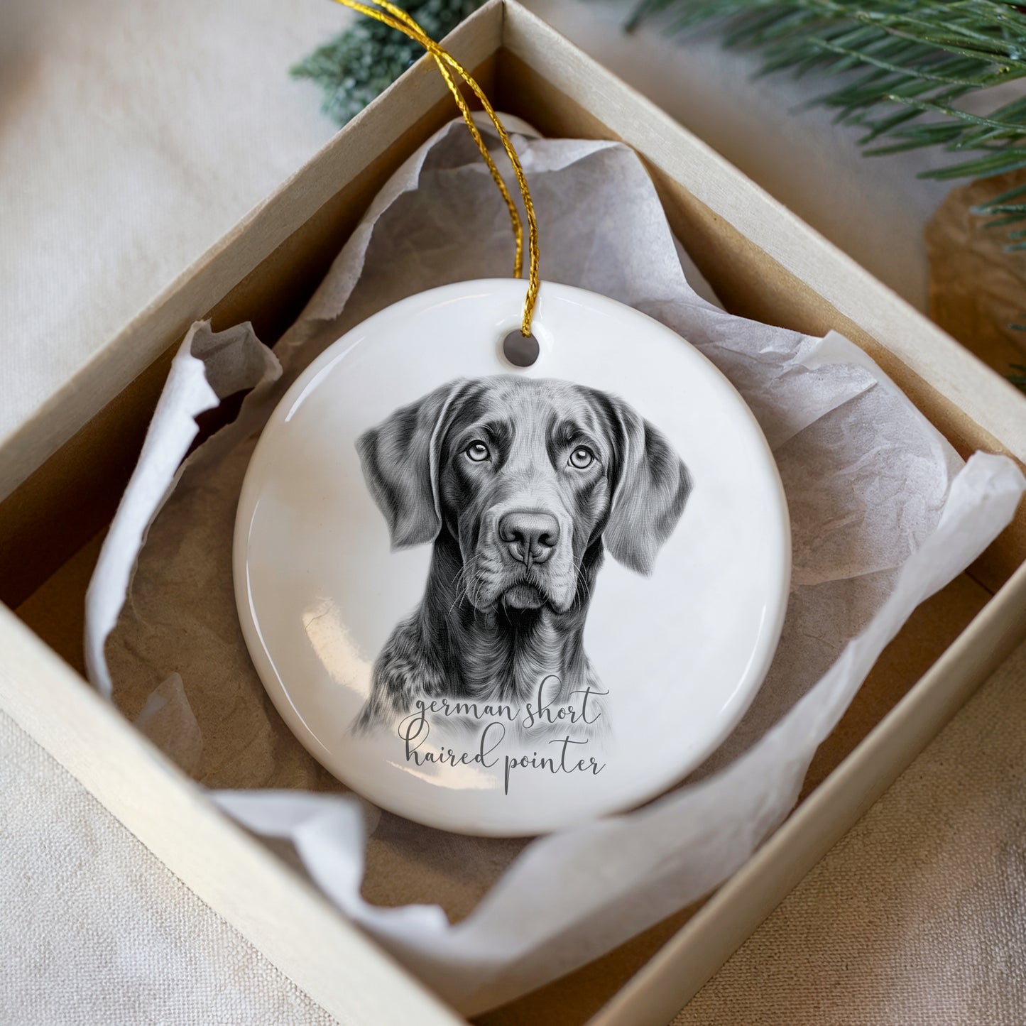 Personalised German Short Haired Pointer Christmas bauble