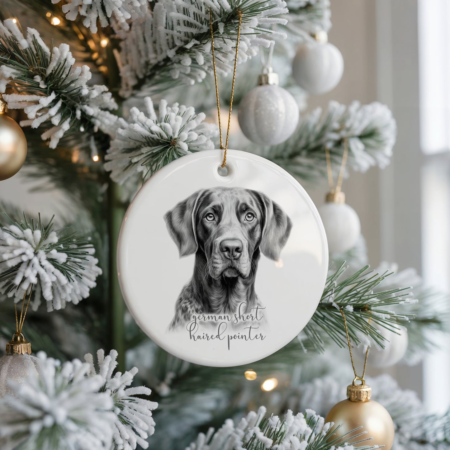 Personalised German Short Haired Pointer Christmas bauble