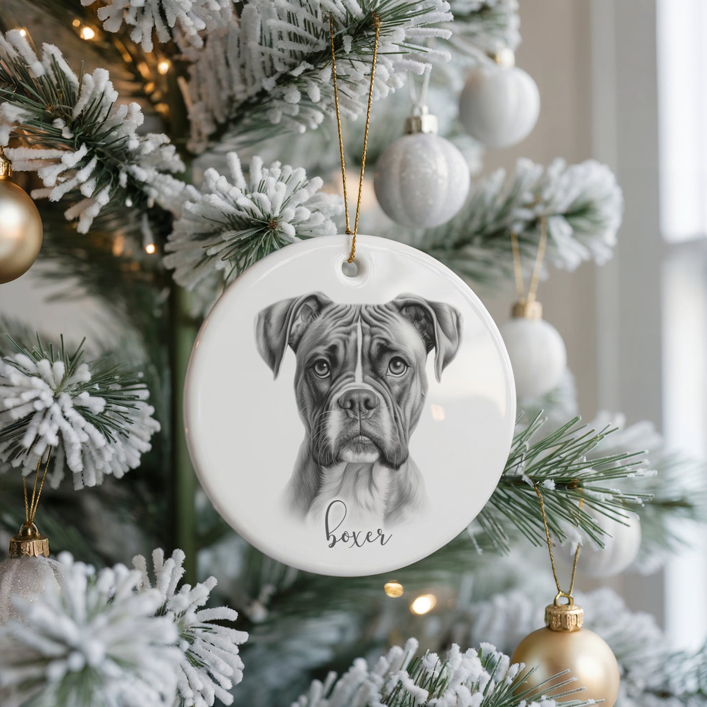 Personalised Boxer Dog Christmas bauble