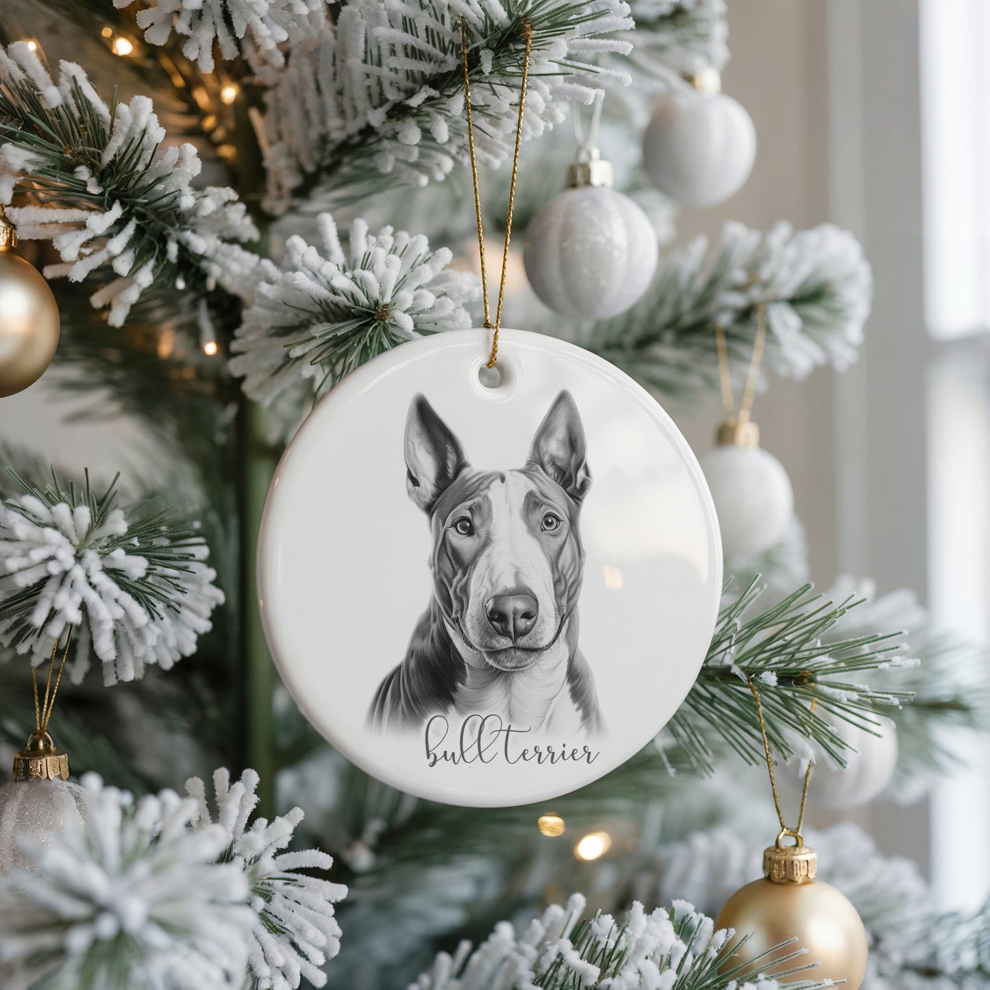 Personalised Bull Terrier Christmas bauble