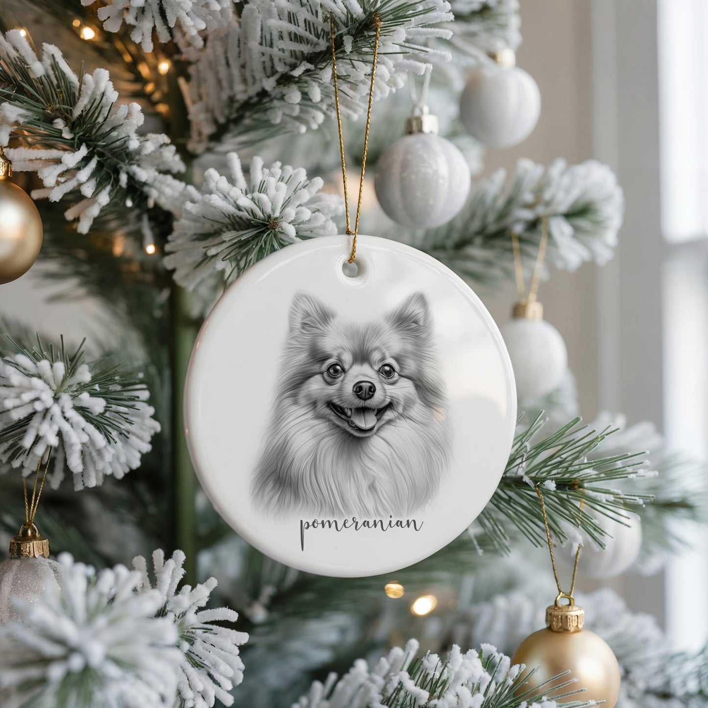 Personalised Pomeranian Dog Christmas bauble