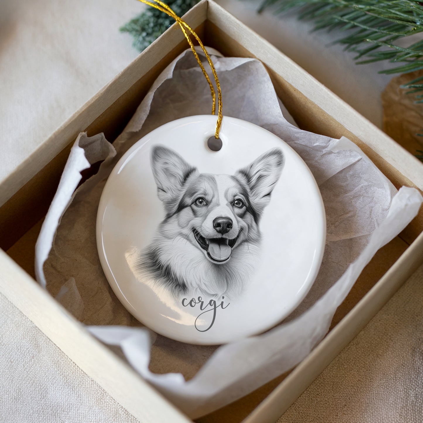 Personalised Corgi Christmas bauble
