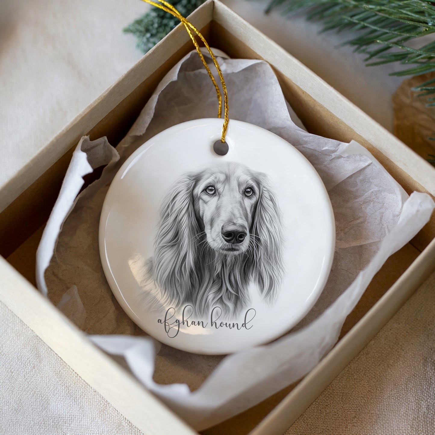 Personalised Afghan Hound Christmas bauble