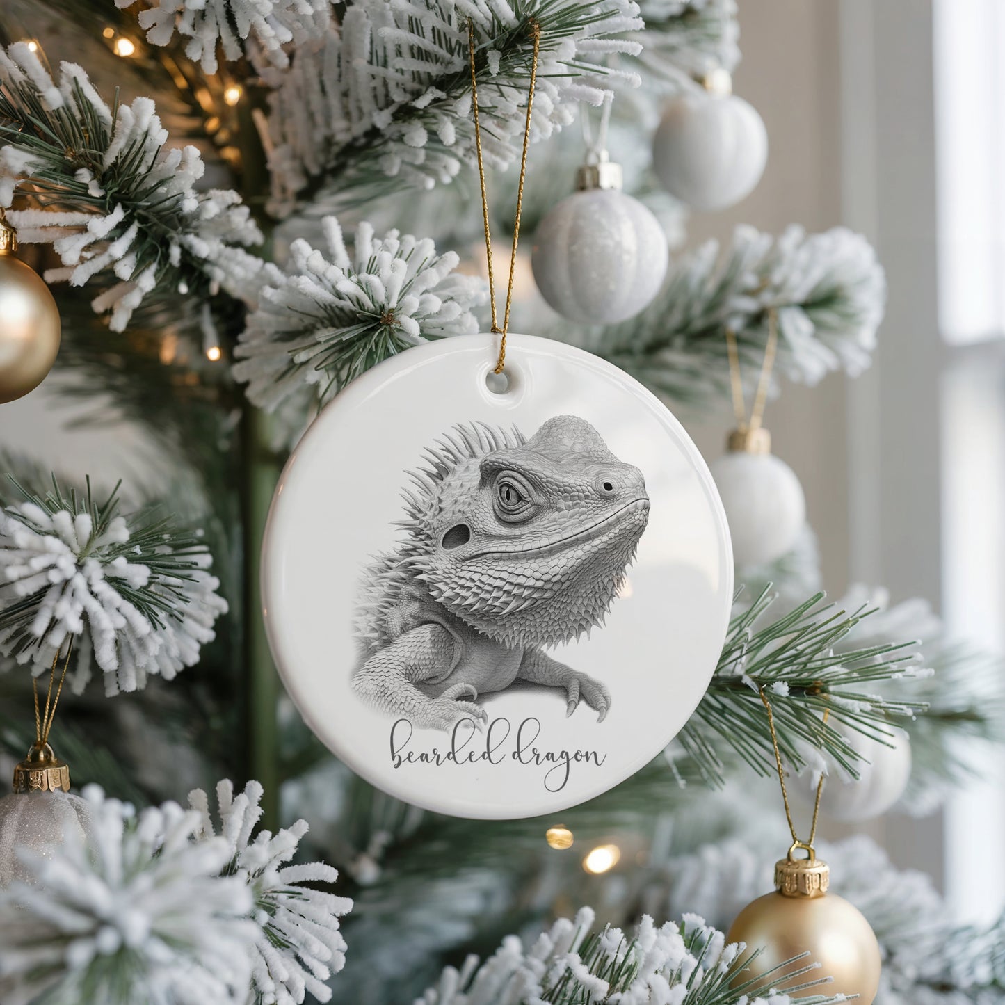 Personalised Bearded Dragon Christmas bauble