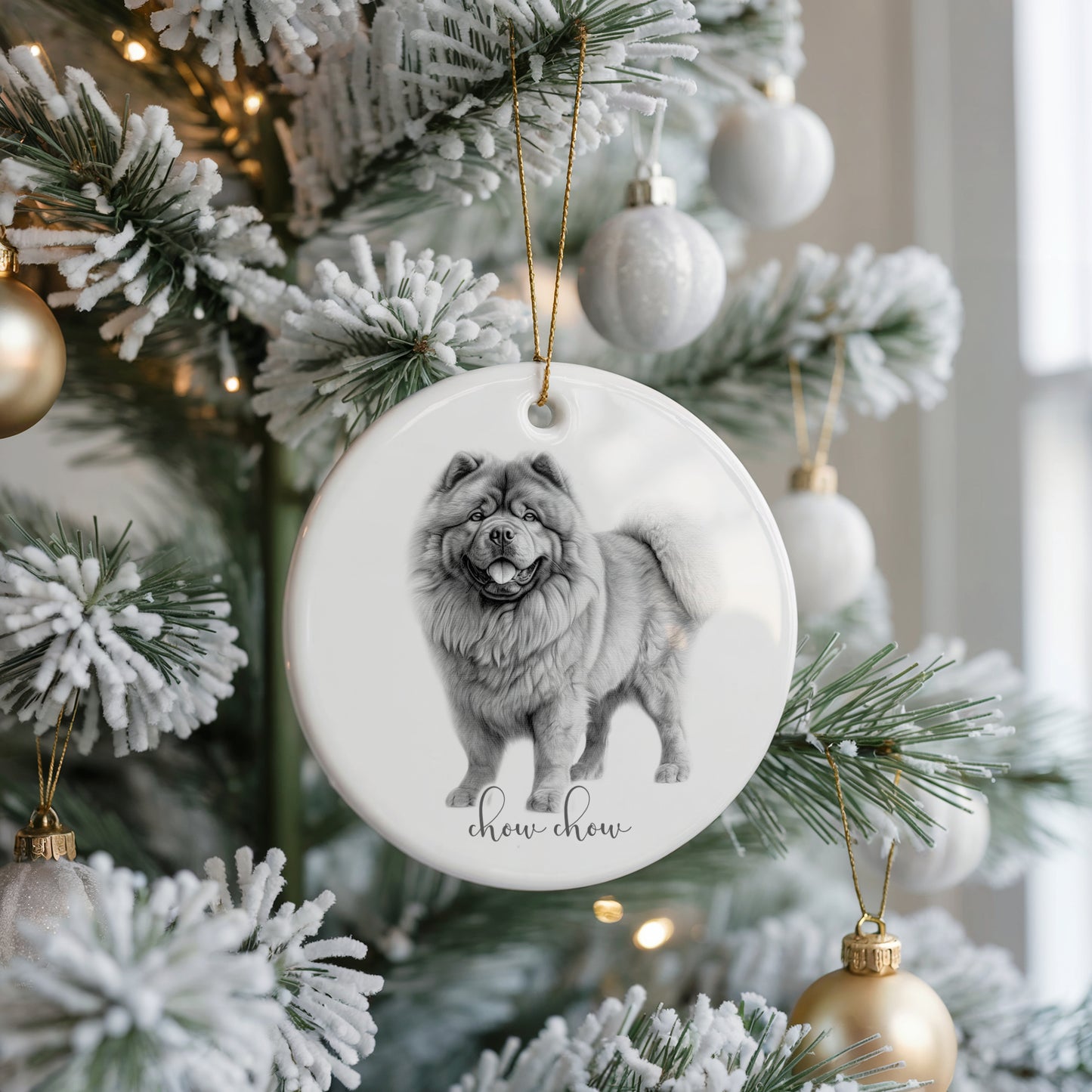 Personalised Chow Chow Christmas bauble