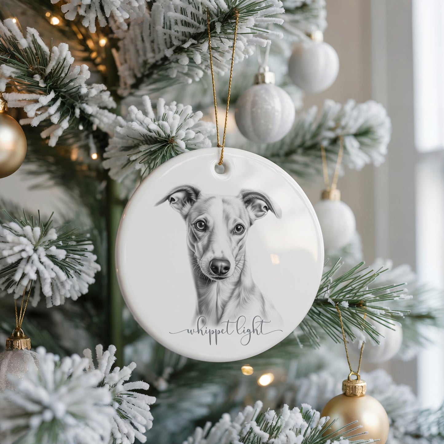 Personalised Whippet Christmas bauble