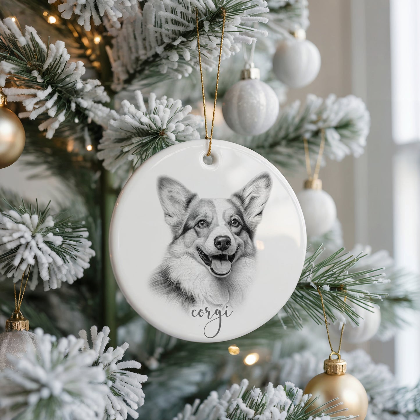 Personalised Corgi Christmas bauble