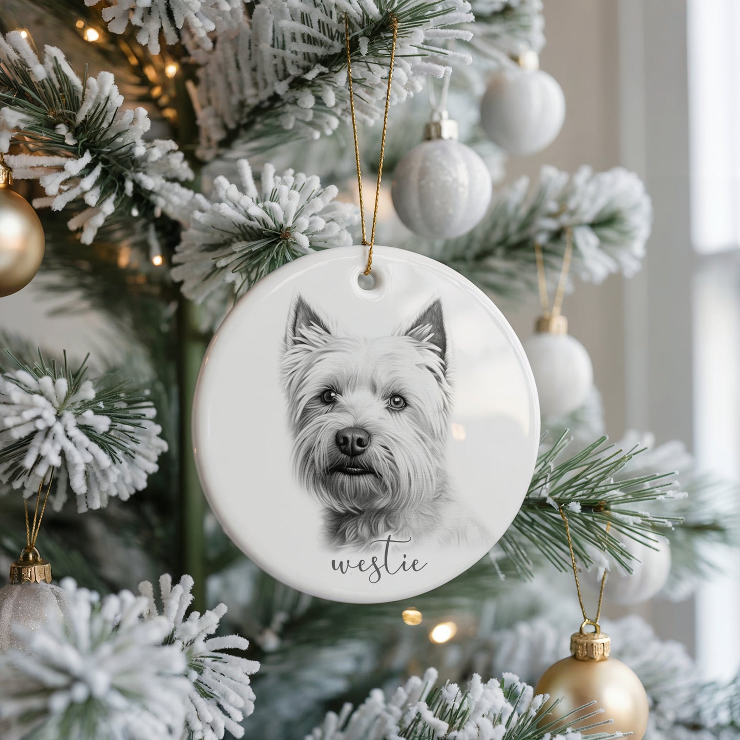 Personalised Westie Christmas bauble
