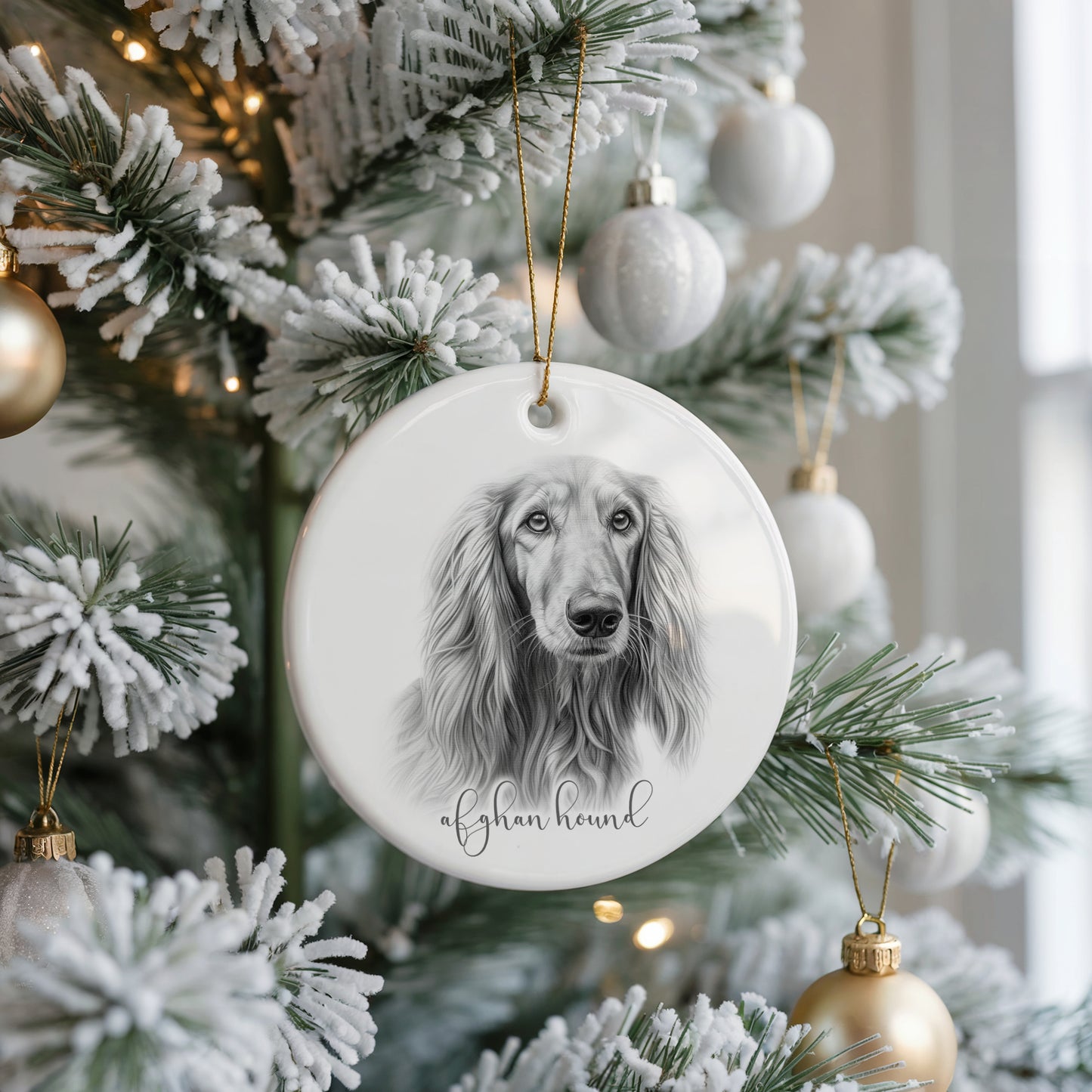 Personalised Afghan Hound Christmas bauble