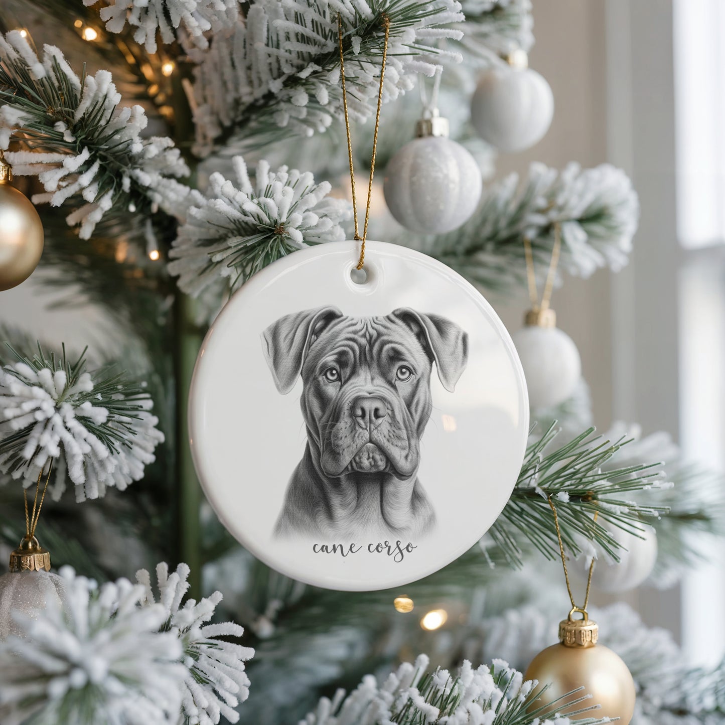 Personalised Cane Corso Christmas bauble