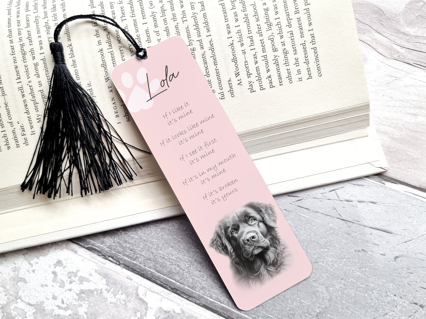 Personalised Newfoundland Bookmark