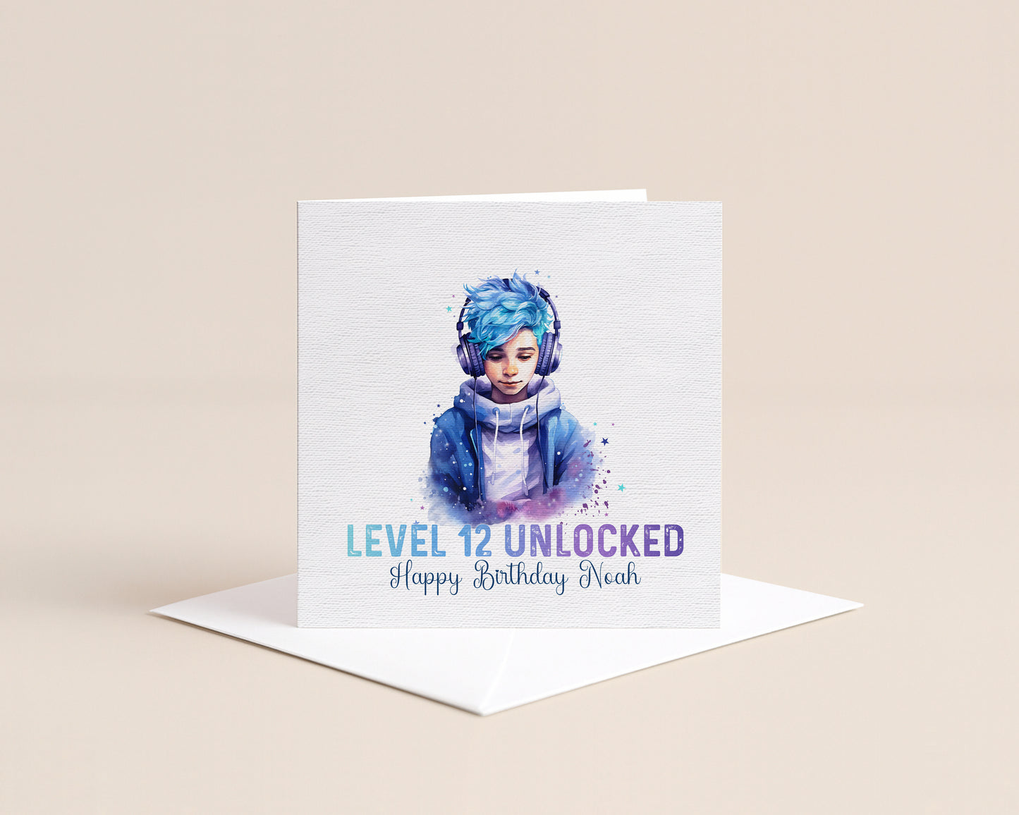 Personalised gamer boy birthday card