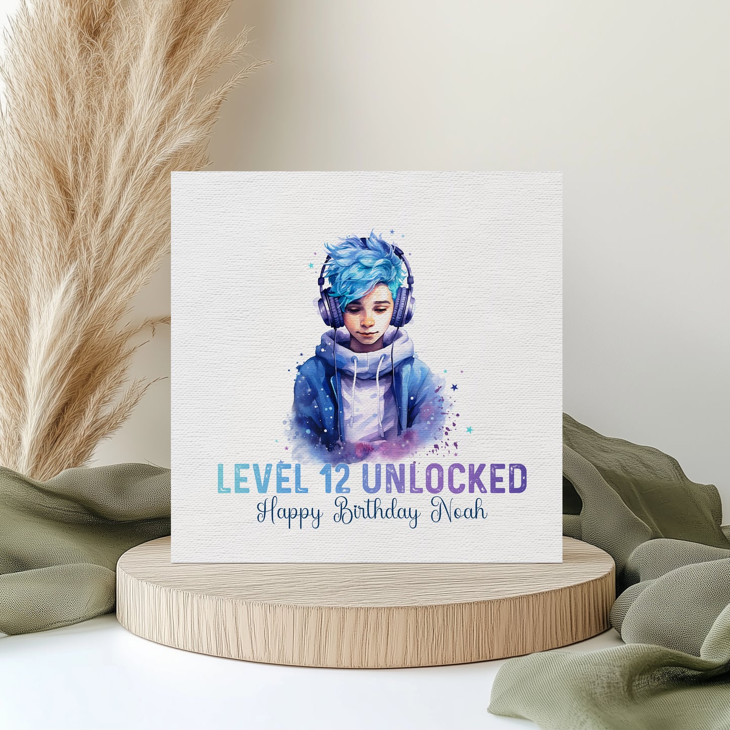 Personalised gamer boy birthday card