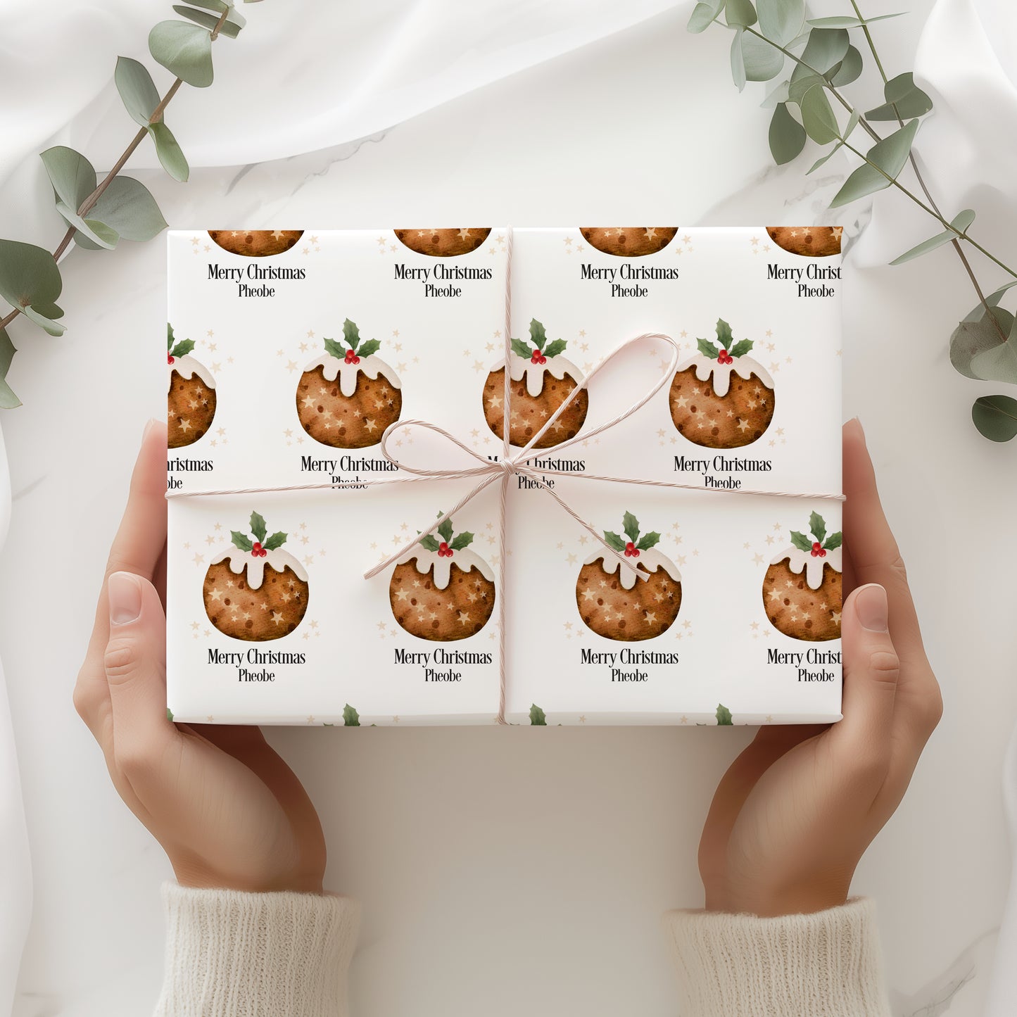 Personalised Christmas Pudding Wrapping Paper