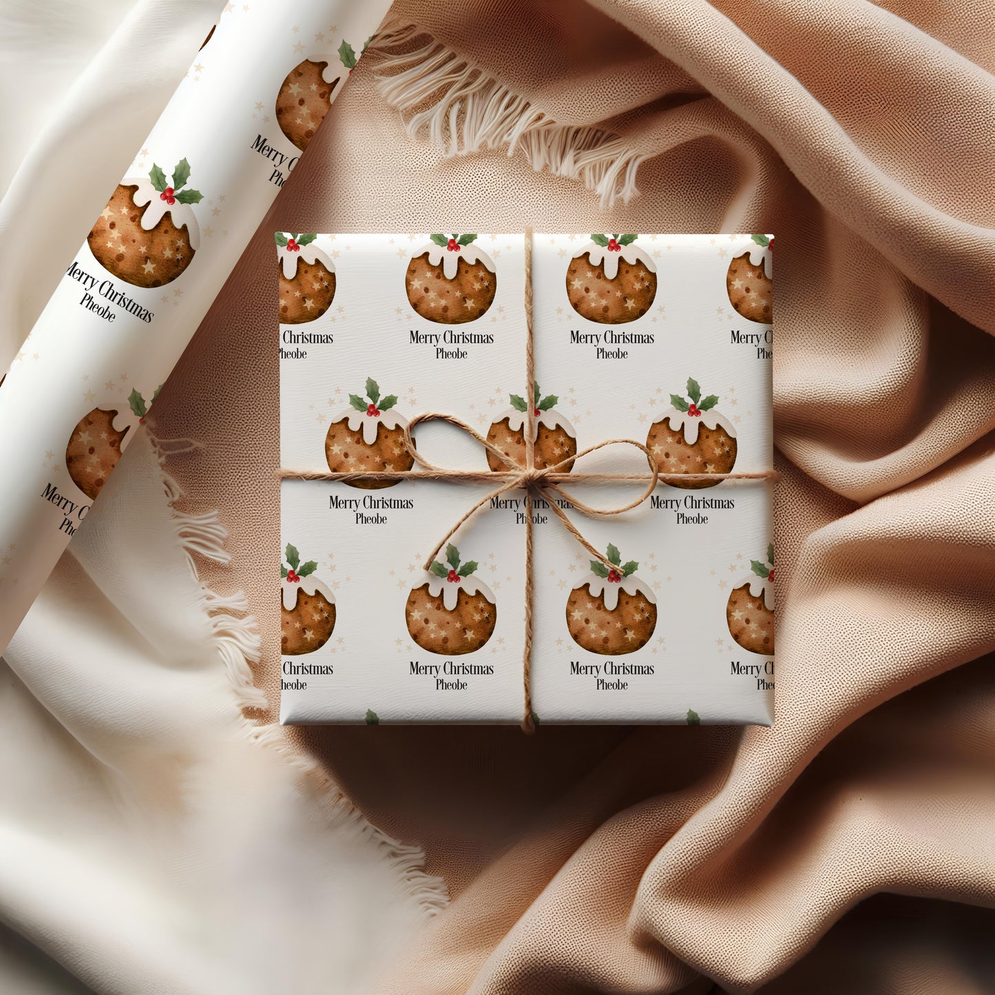 Personalised Christmas Pudding Wrapping Paper