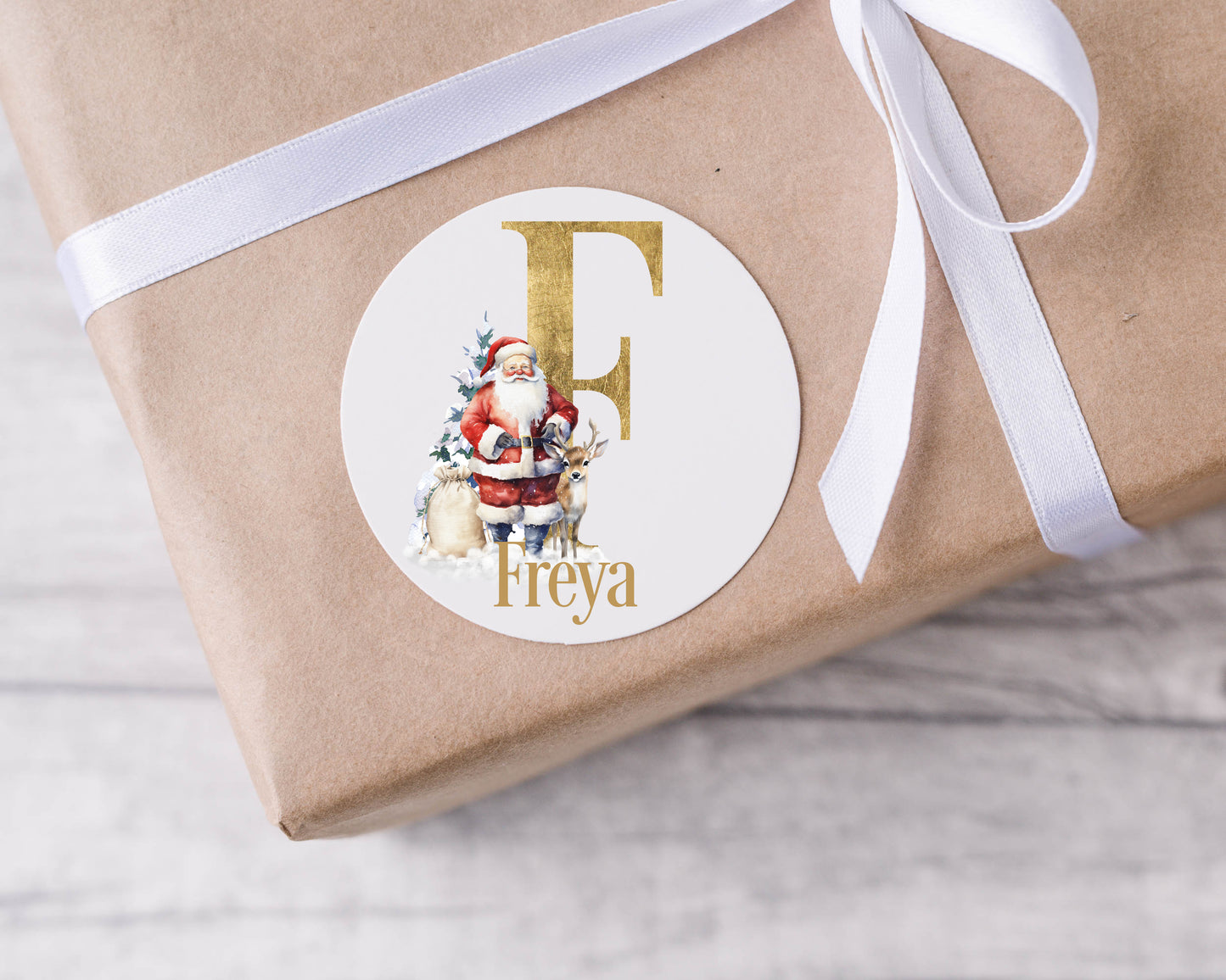 Personalised Christmas stickers, Santa gift tags, custom Christmas packaging, red Christmas Santa gift packaging labels