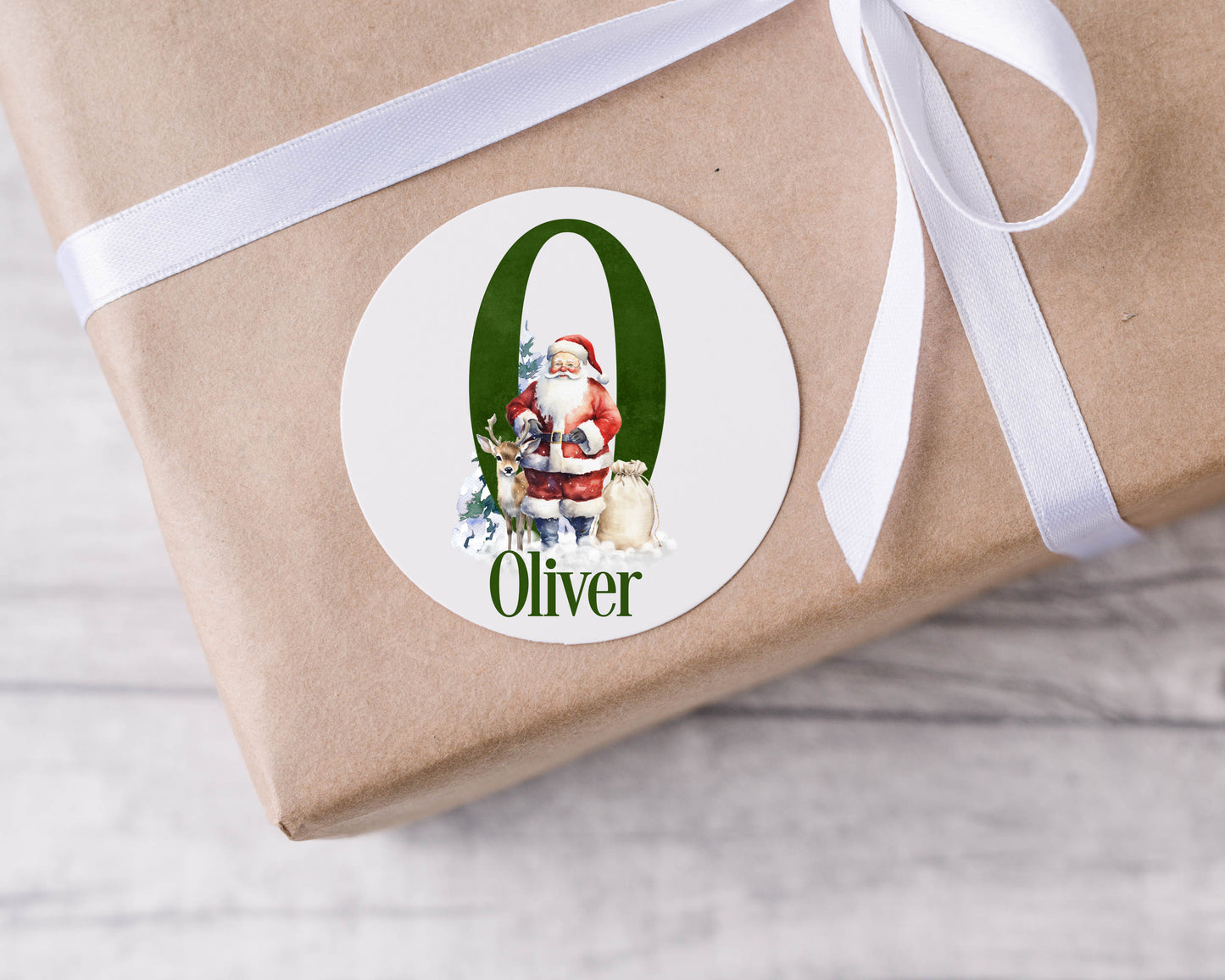 Personalised Christmas stickers, Santa gift tags, custom Christmas packaging, red Christmas Santa gift packaging labels