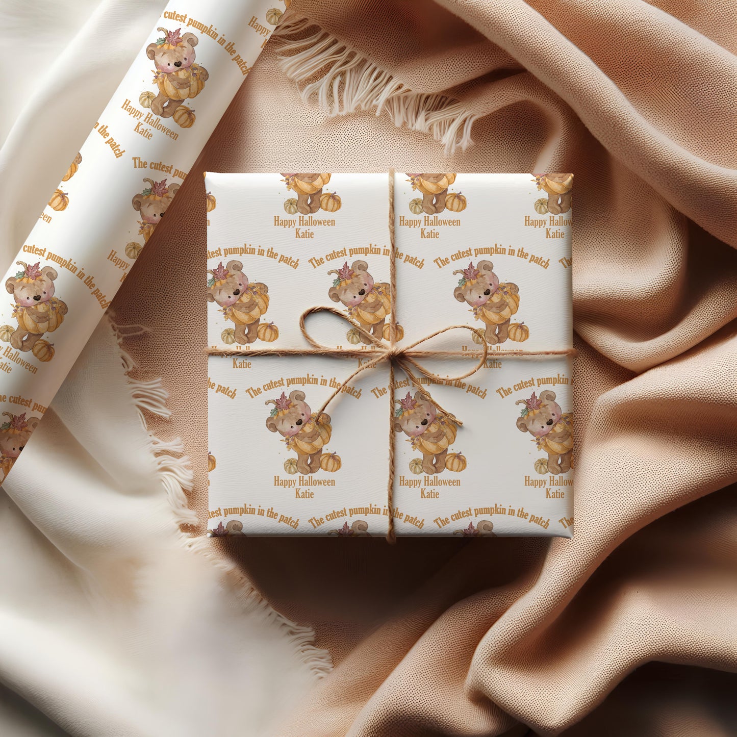 Cute Halloween Personalised Pumpkin Wrapping Paper
