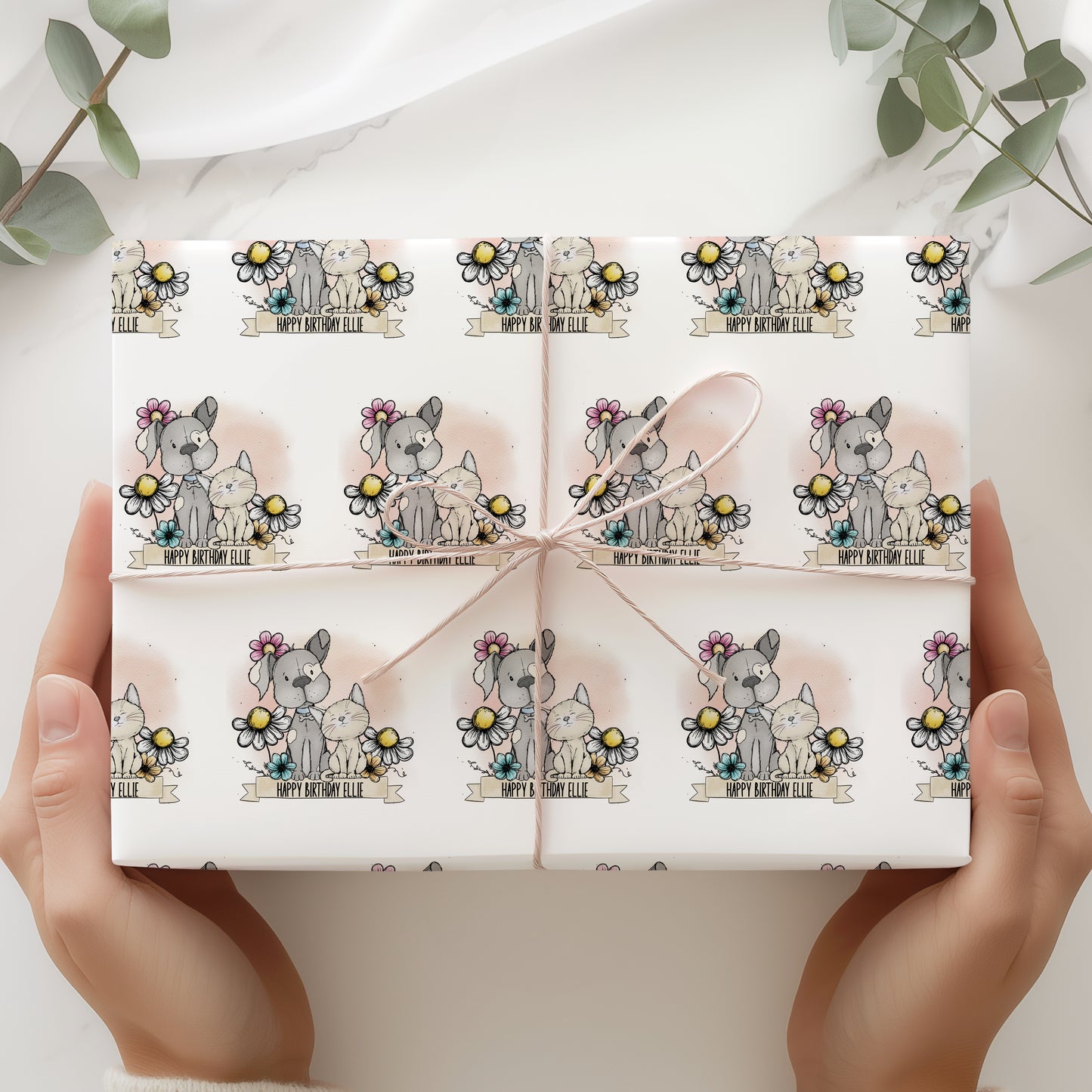 Personalised Dog and Cat Birthday Wrapping Paper