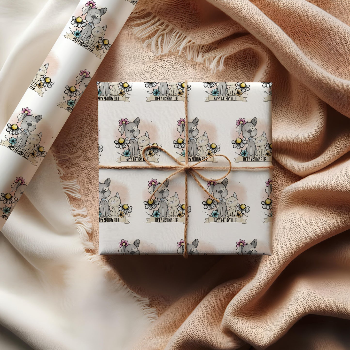 Personalised Dog and Cat Birthday Wrapping Paper