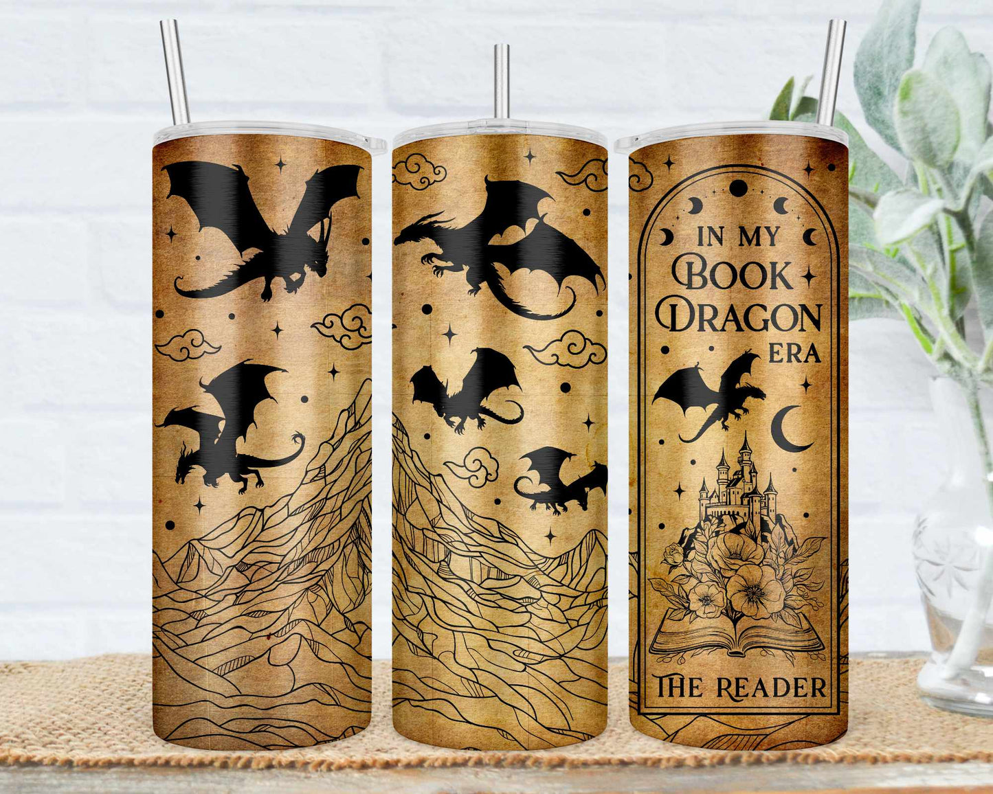 Dragon 20oz tumbler, fourth wing inspired book merch, fantasy reader gift, Booktok