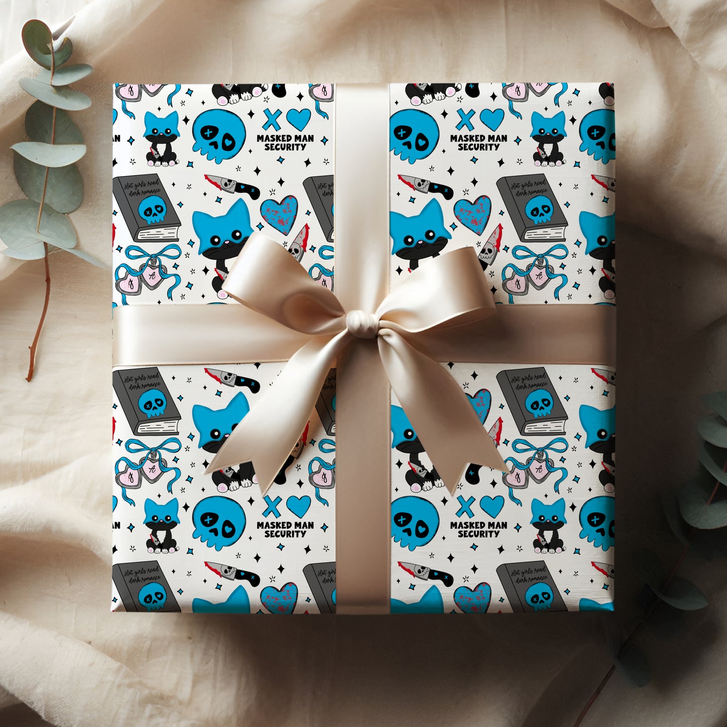 Lights Out Caught Up Wrapping Paper, Book Lover gift wrap, Navessa Allen gift wrap, Wrapping paper, Birthday gift wrap For Her