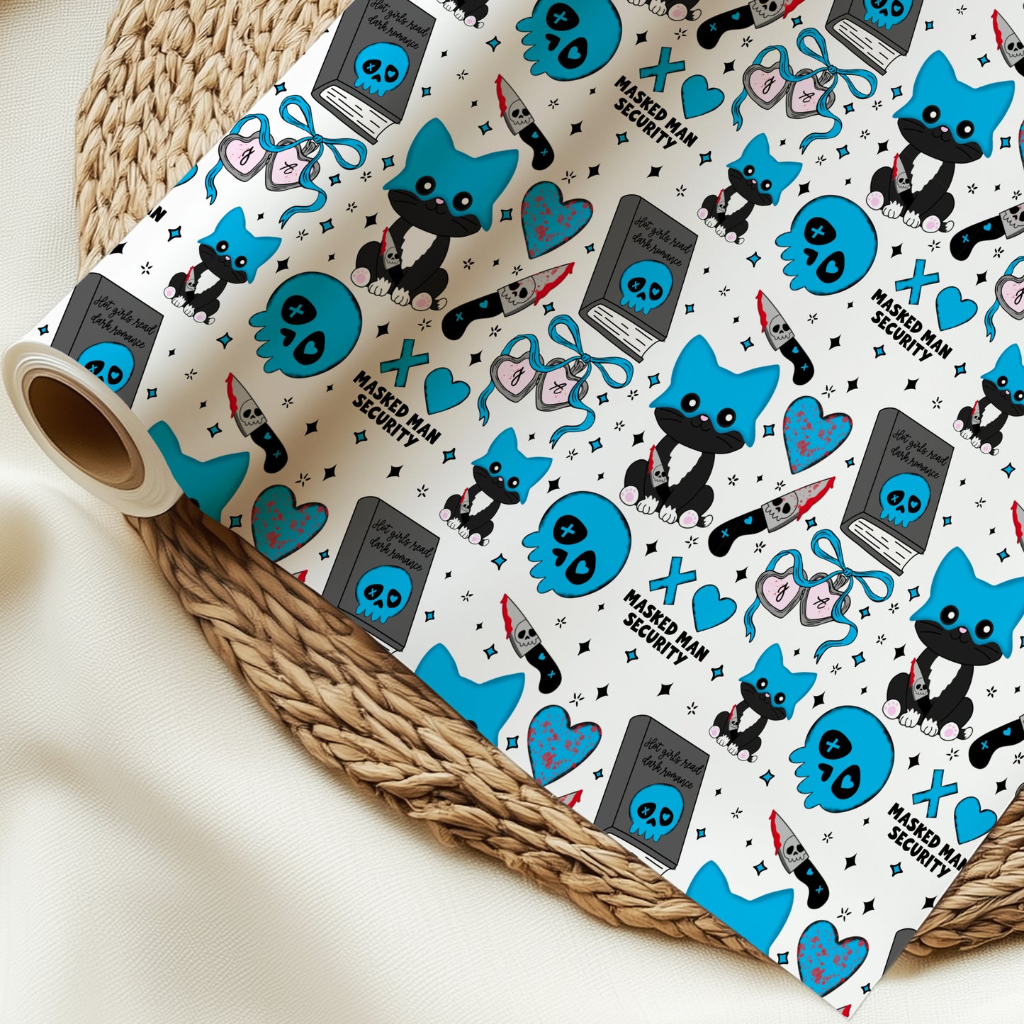 Lights Out Caught Up Wrapping Paper, Book Lover gift wrap, Navessa Allen gift wrap, Wrapping paper, Birthday gift wrap For Her