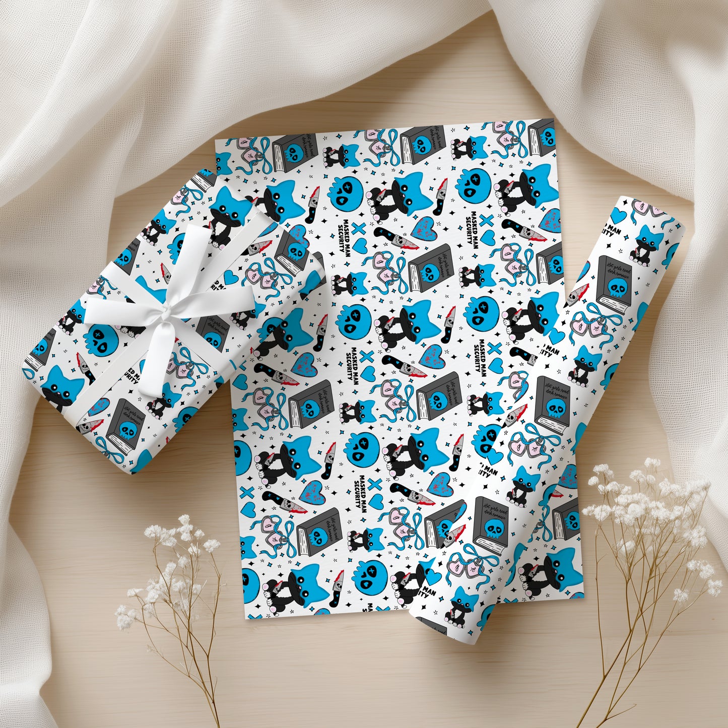 Lights Out Caught Up Wrapping Paper, Book Lover gift wrap, Navessa Allen gift wrap, Wrapping paper, Birthday gift wrap For Her