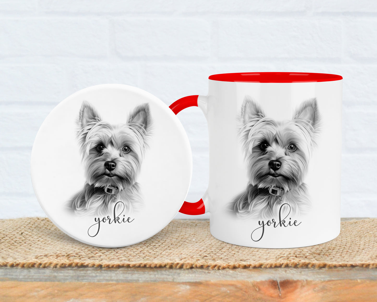 Yorkie Mug, Personalised dog breed mug, Yorkie gift, Yorkie mug, 11oz ceramic mug, dog lover, Yorkie Mug and Coaster gift set