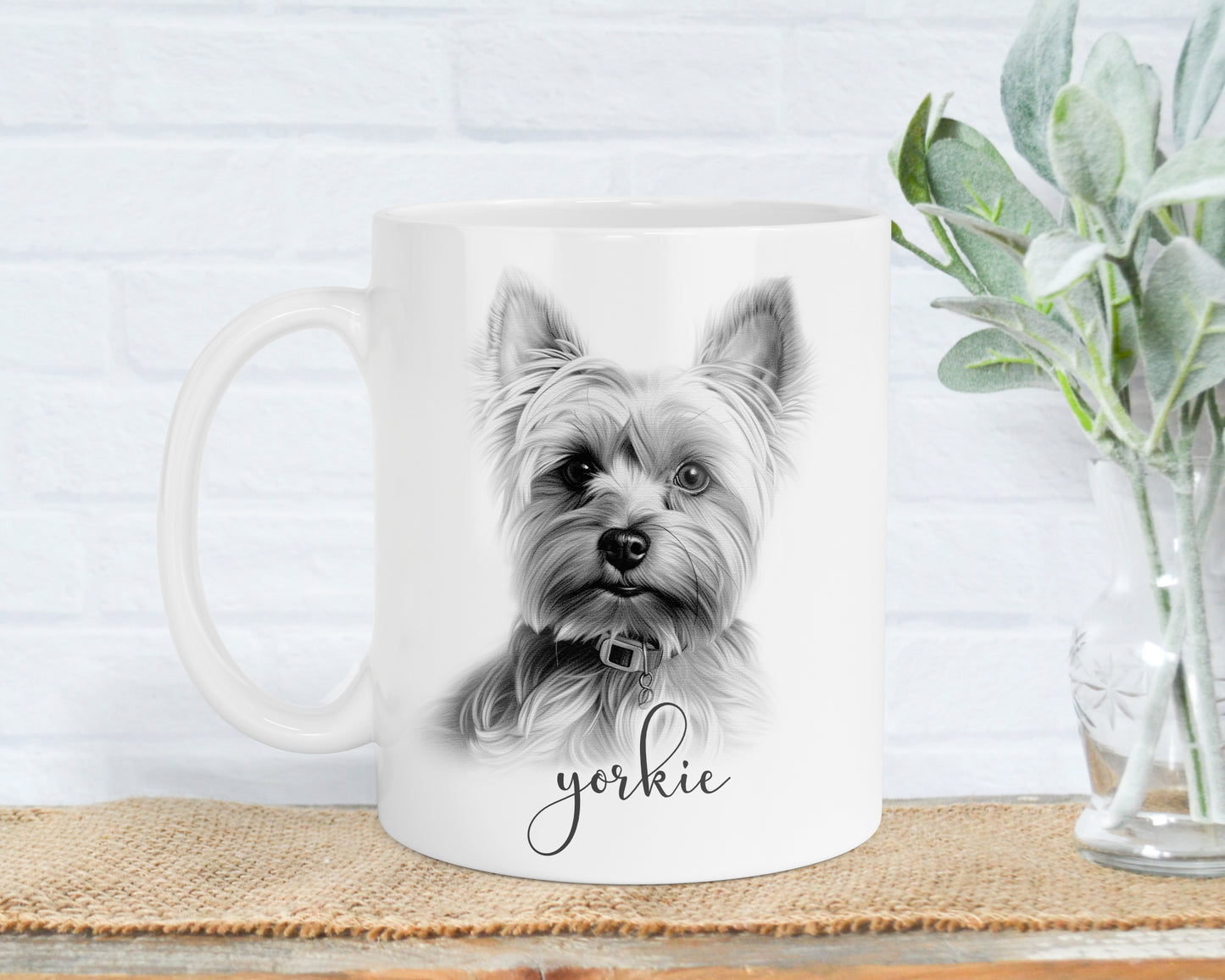 Yorkie Mug, Personalised dog breed mug, Yorkie gift, Yorkie mug, 11oz ceramic mug, dog lover, Yorkie Mug and Coaster gift set
