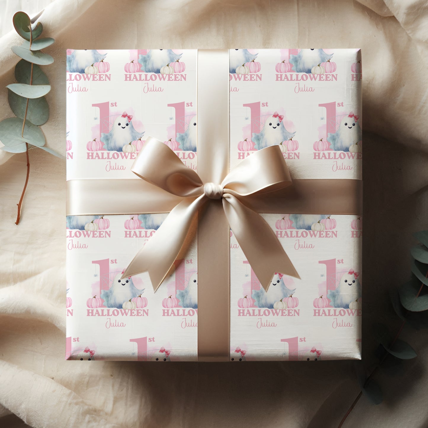Personalised First Halloween Wrapping Paper