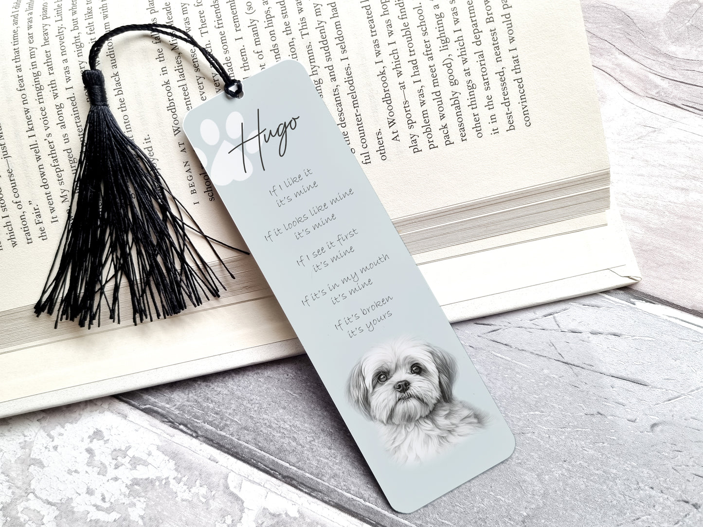 Personalised Shih Tzu Bookmark