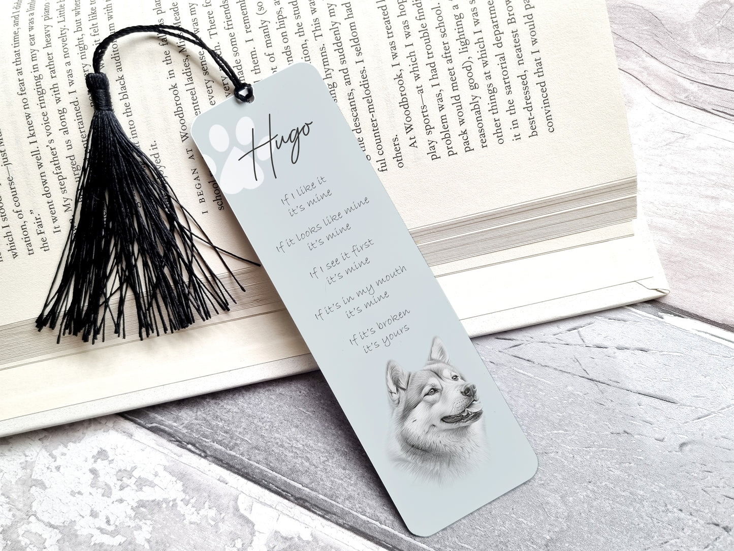Personalised Shiba Inu Bookmark
