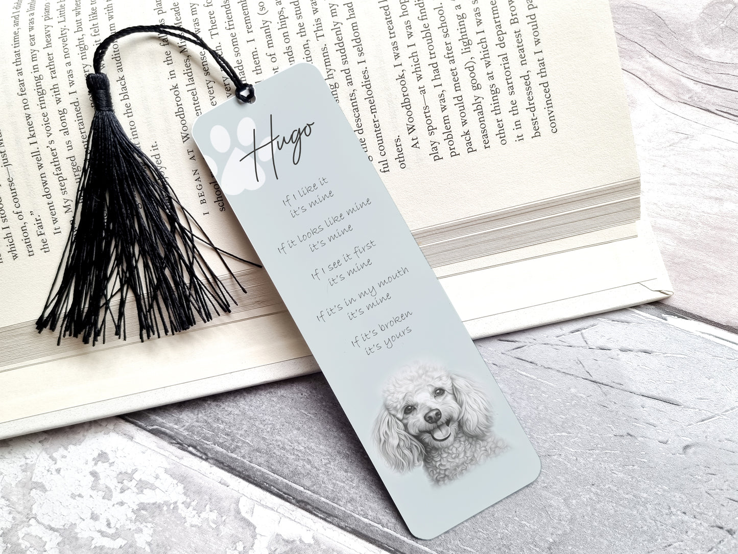 Personalised Miniature Poodle Bookmark