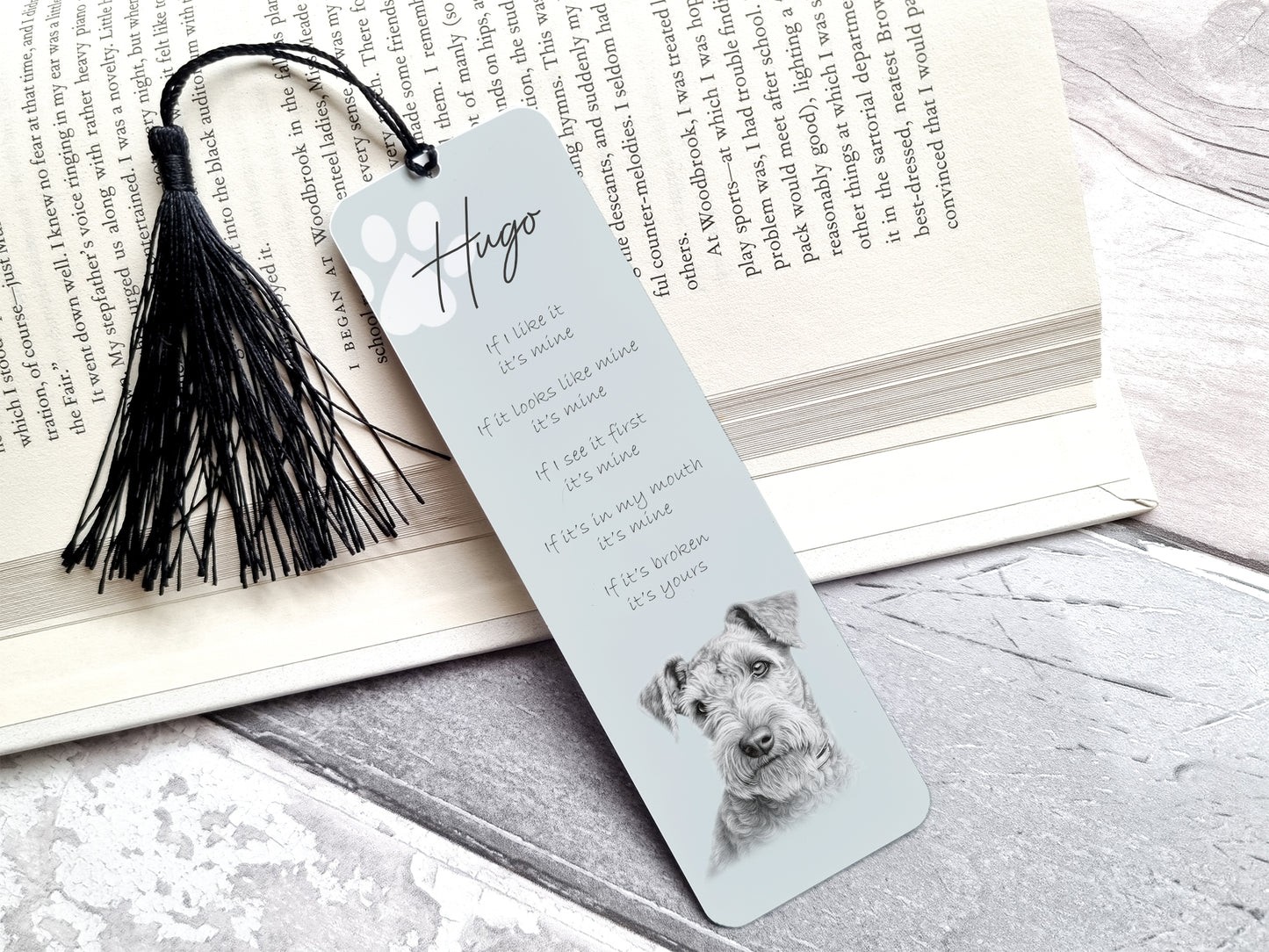Personalised Lakeland Terrier Bookmark