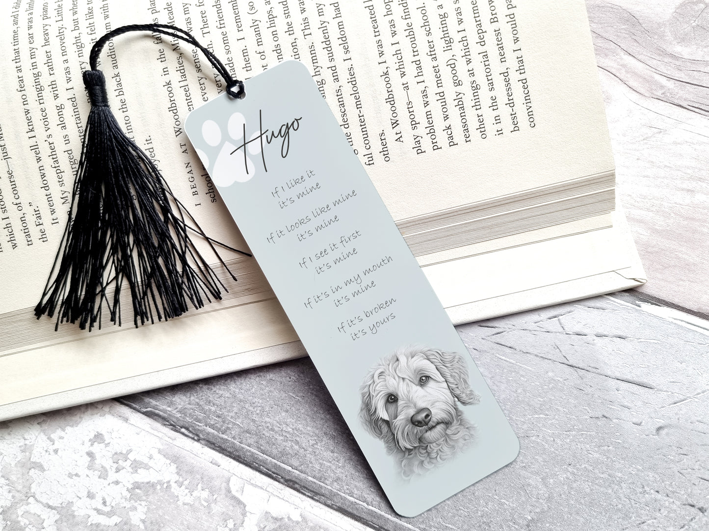 Personalised Labradoodle Bookmark