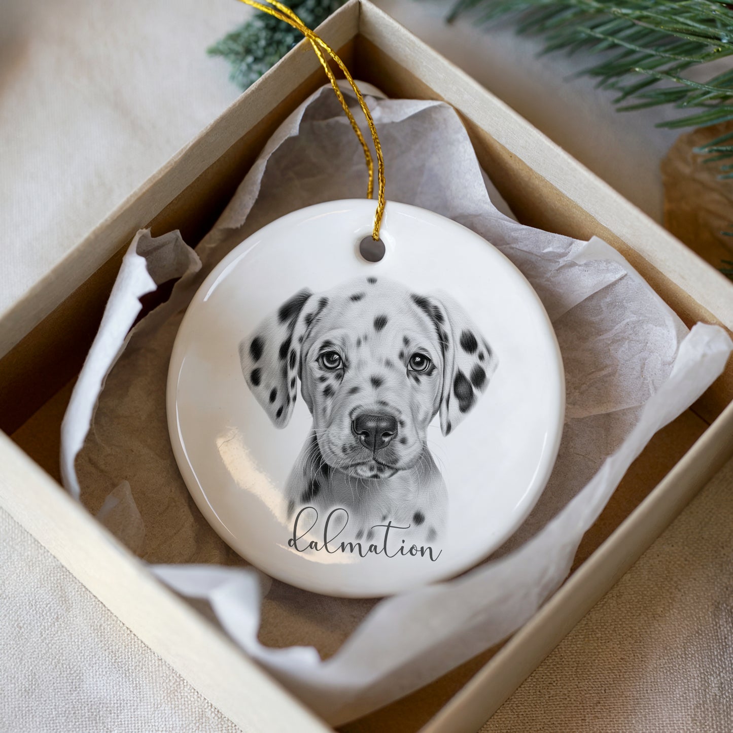 Personalised Dalmatian Christmas bauble