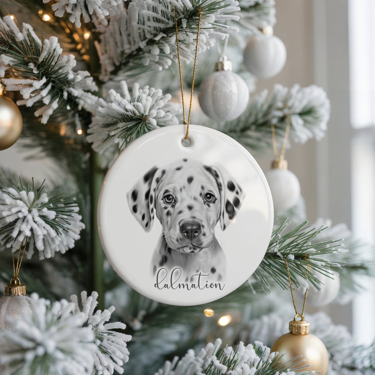 Personalised Dalmatian Christmas bauble