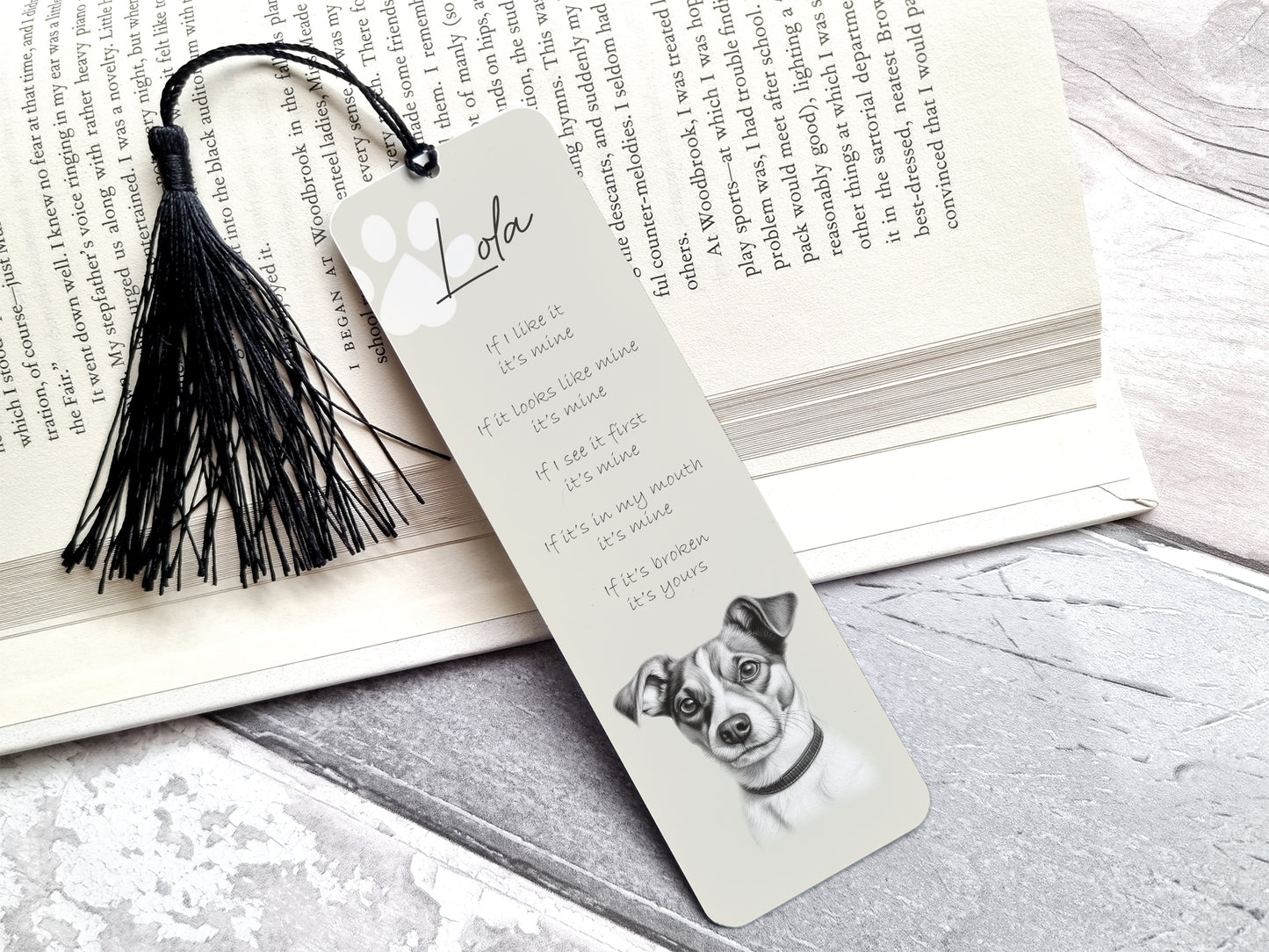 Personalised Jack Russell Bookmark