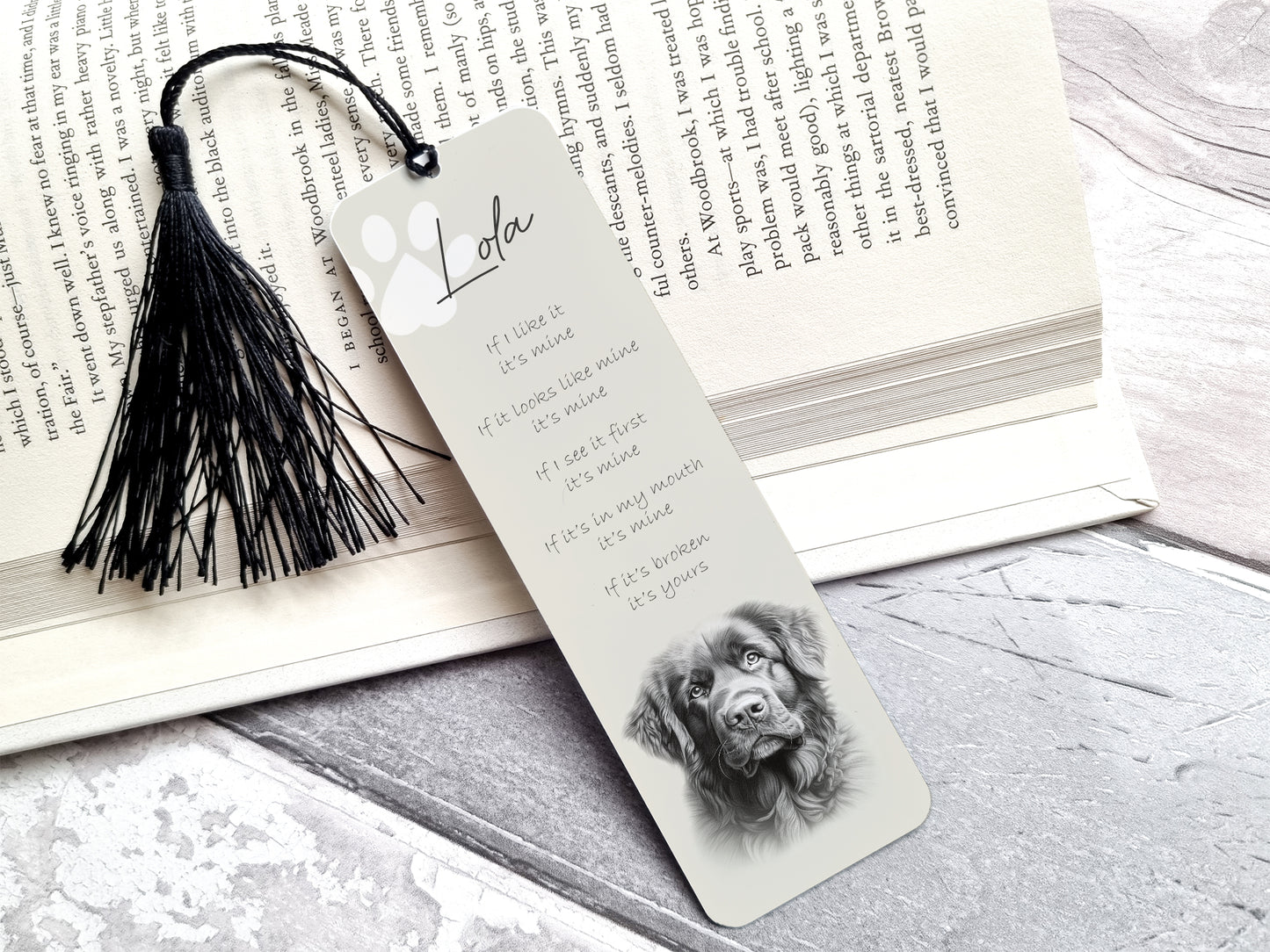 Personalised Newfoundland Bookmark