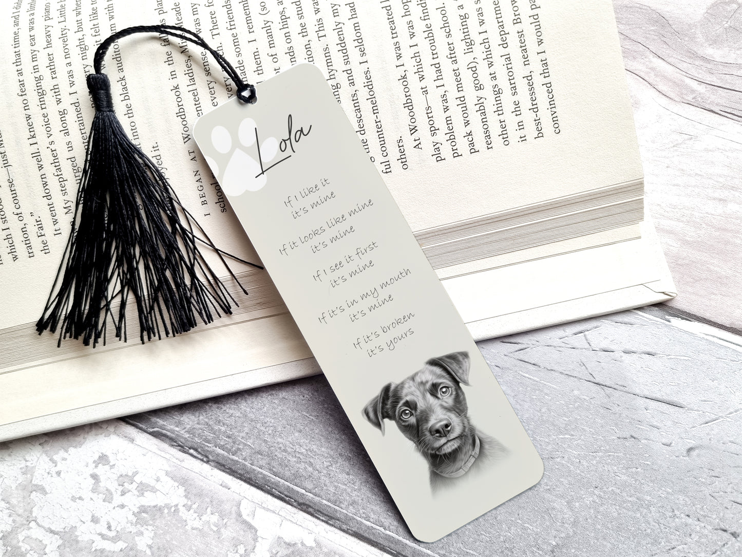 Personalised Patterdale Terrier Bookmark