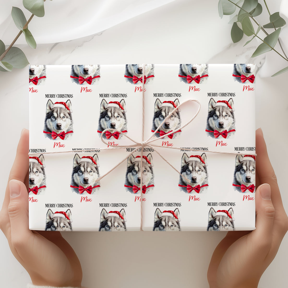 Personalised Husky Christmas Wrapping Paper – Dog Gift Wrap