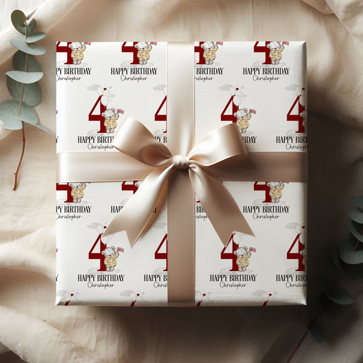 Personalised London Theme Birthday Wrapping Paper