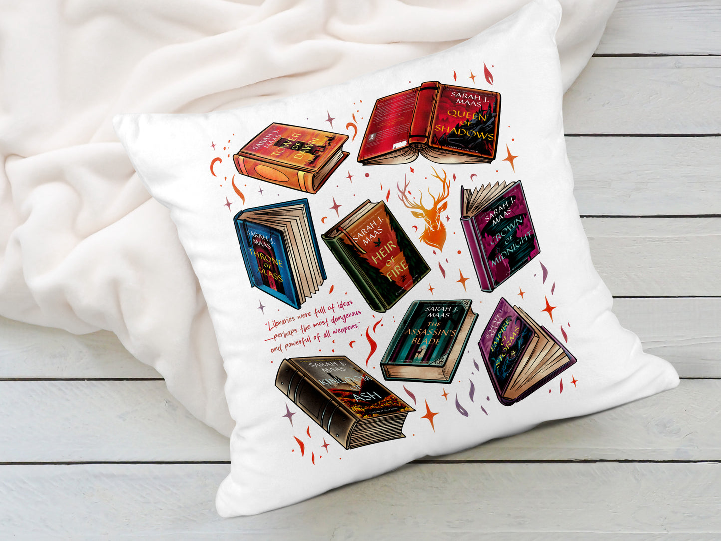 Throne of Glass series cushion, Bookish Gifts, Reading gift, booknook cushion, Sarah J Maas Merchandise, TOG