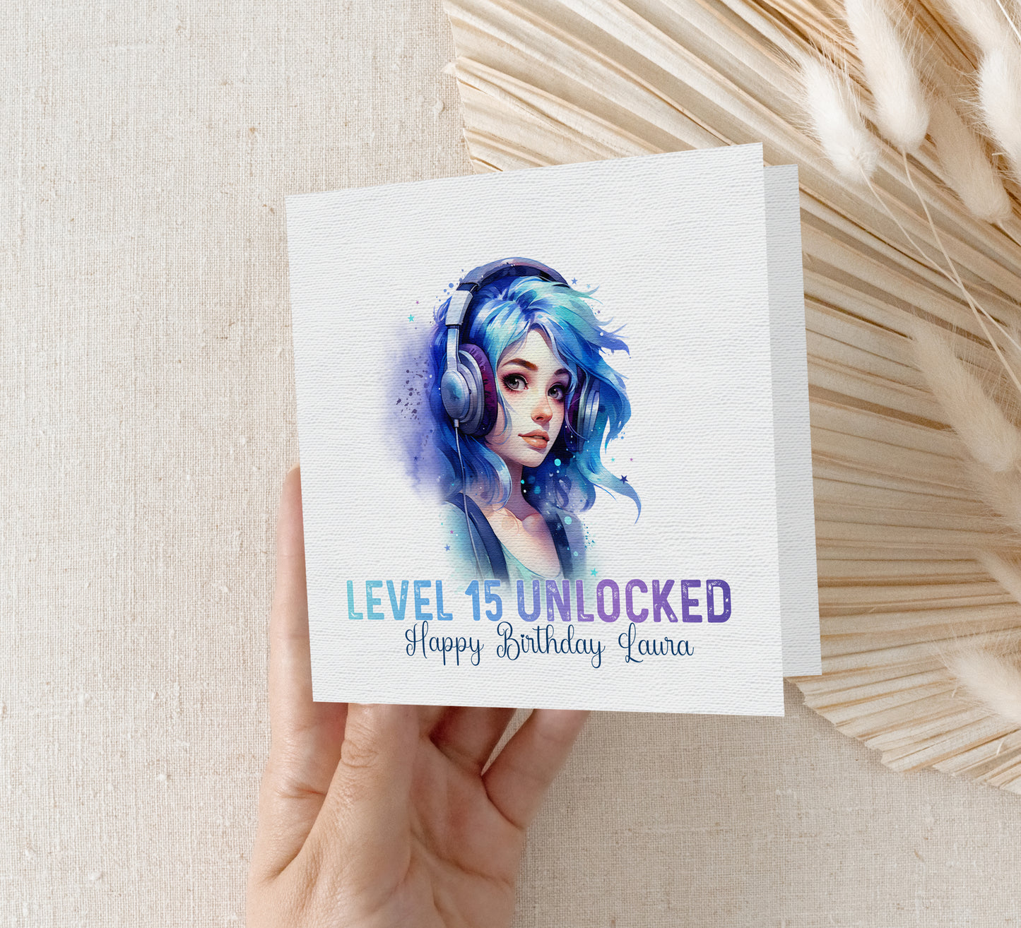 Personalised Gamer Girl Birthday Card