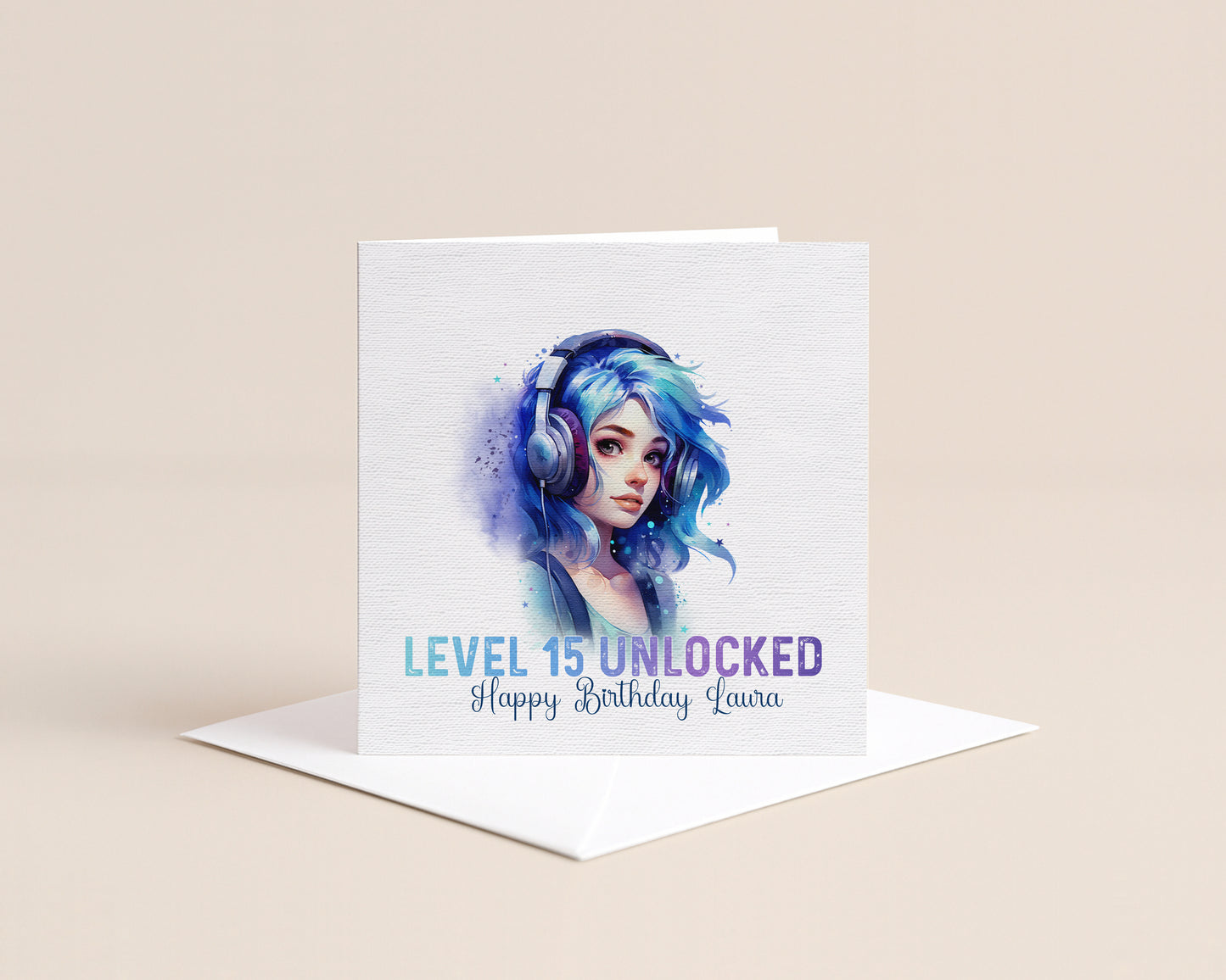 Personalised Gamer Girl Birthday Card