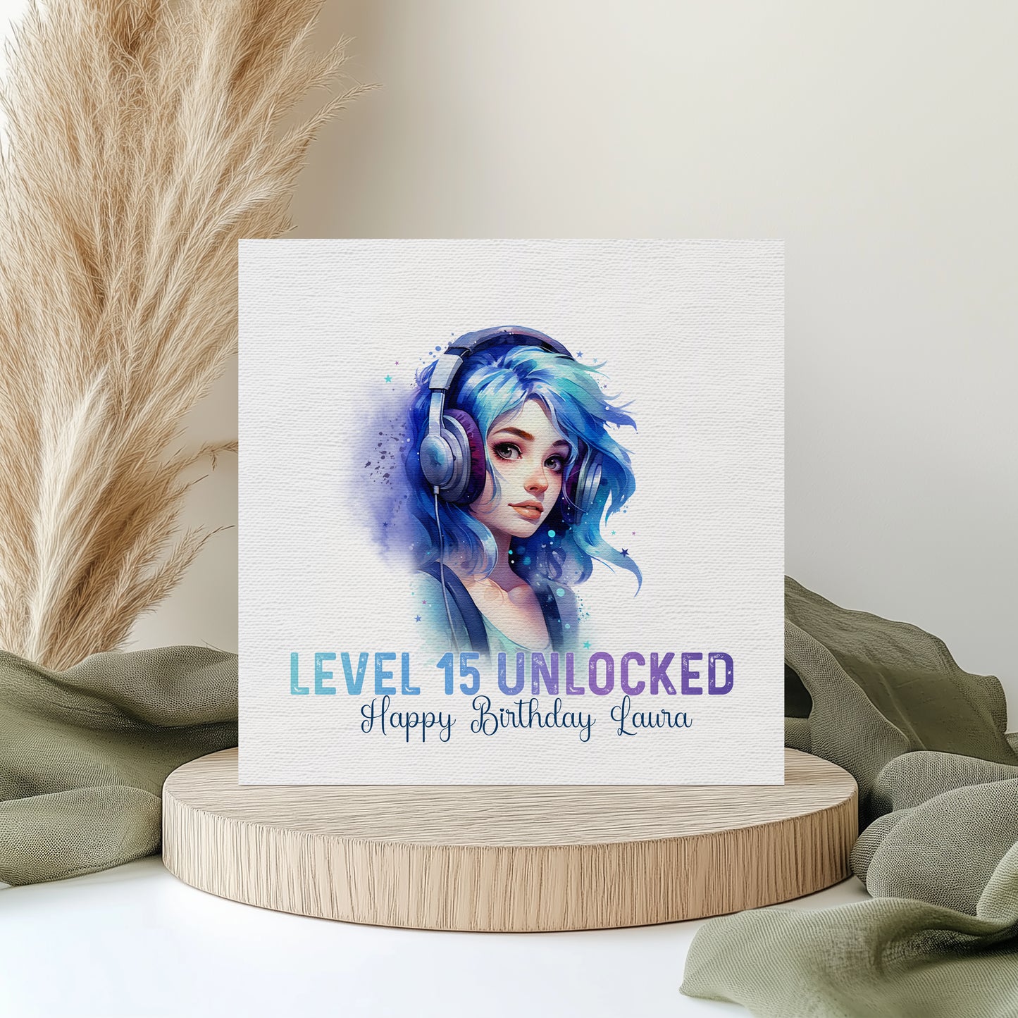 Personalised Gamer Girl Birthday Card
